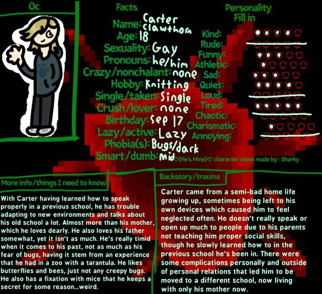 Carter redesign for sharky’s remake!