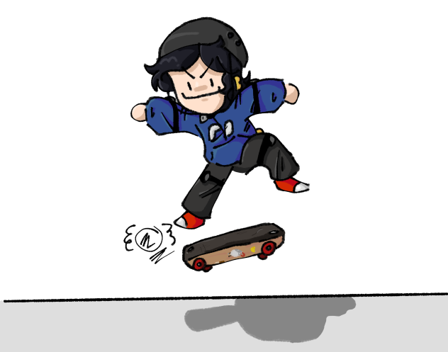 Quackity en patineta