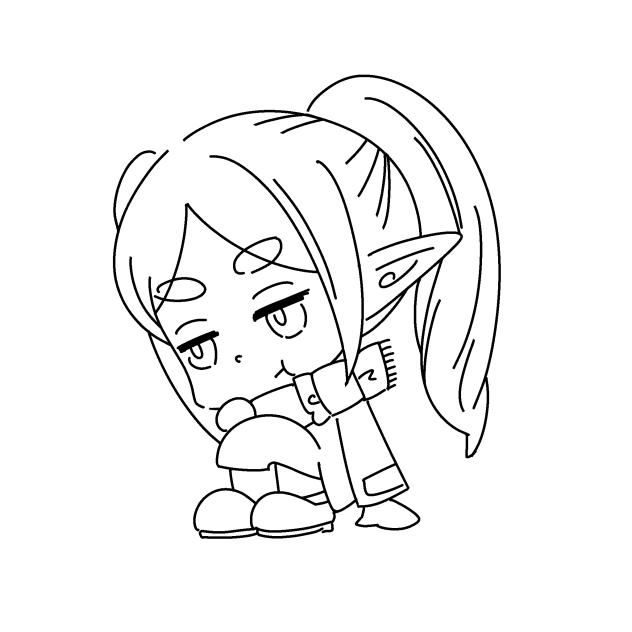 ブチギレのフリーレン（線画）