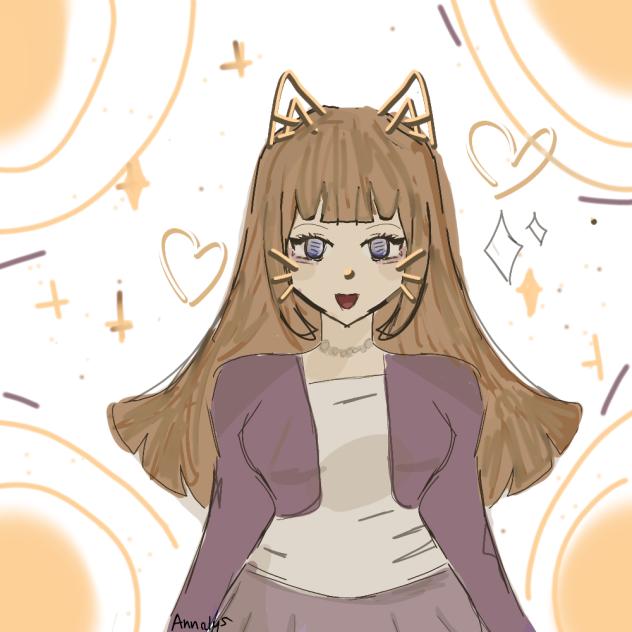 girl with kitty filter drawing