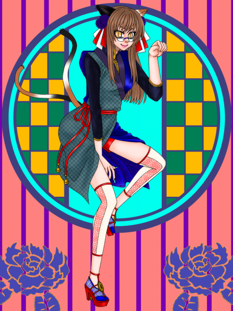 デジ絵0041：縁堂  猫又