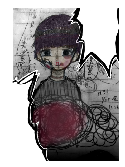 虐待される男の子。