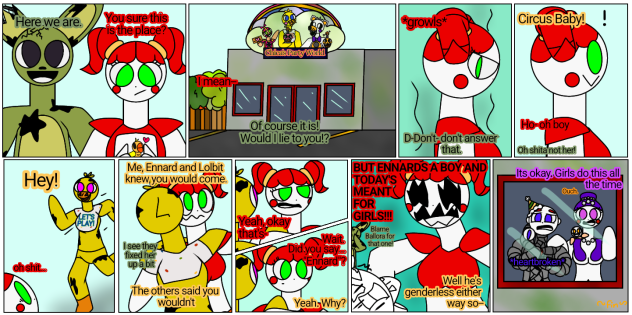 Party (redrawn). FNaF fanmade comic