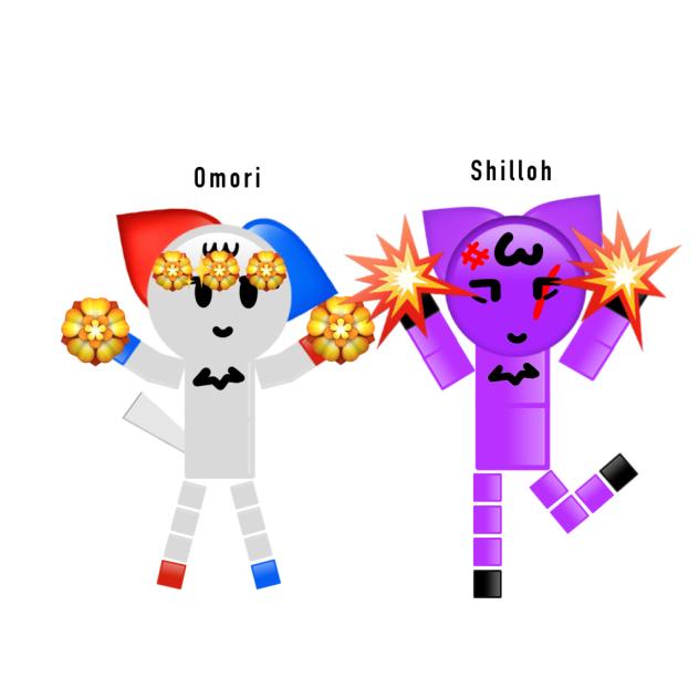 omori and shilloh as cheerleaders