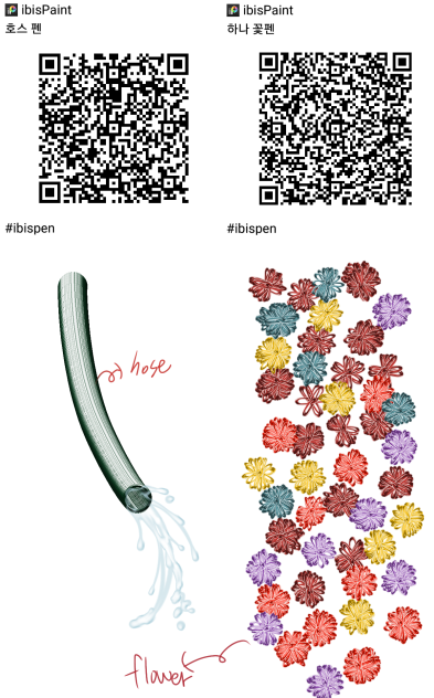 호스, 꽃펜 hose and flower ホースと花