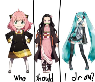 Who should I draw Anya nezuko or miku