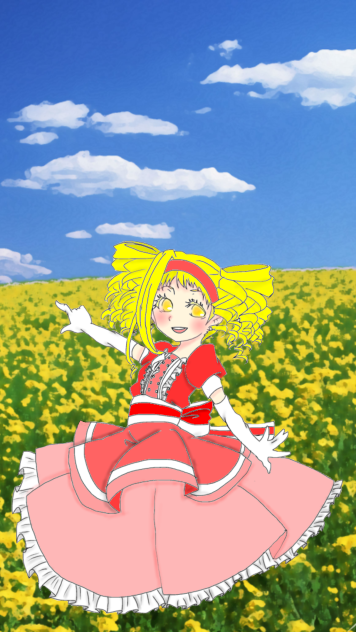 シエル〜見てコレ！！凄いよ✨(((w  線画、背景お借りしました