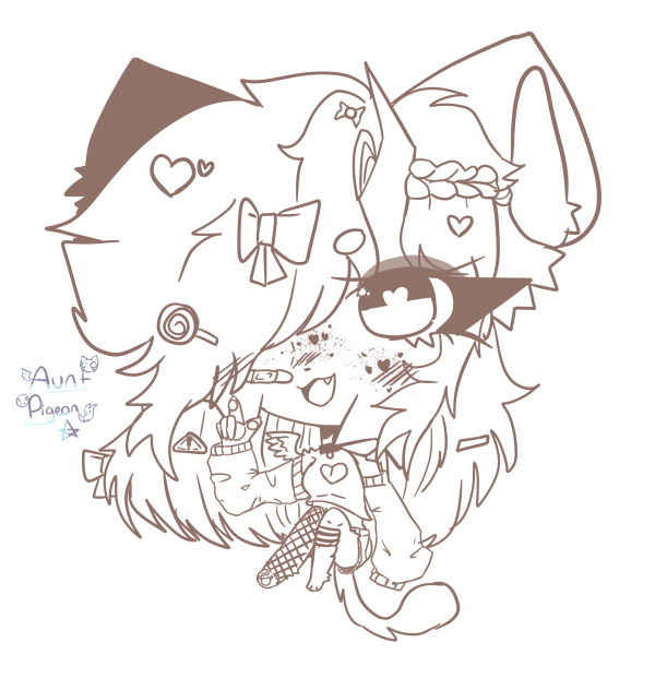 •Heather Chibi• -Line art