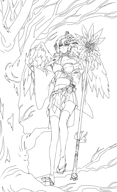 からす天狗(線画)