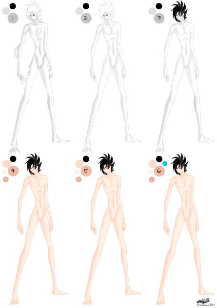 Fases de camuflaje a humano completo (2) - ibisPaint