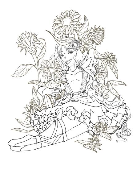 🌻Sunflower lady(Lineart)
