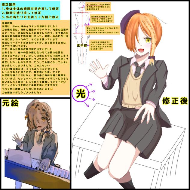 Bboel 様のイラストを赤ペン先生してみた件