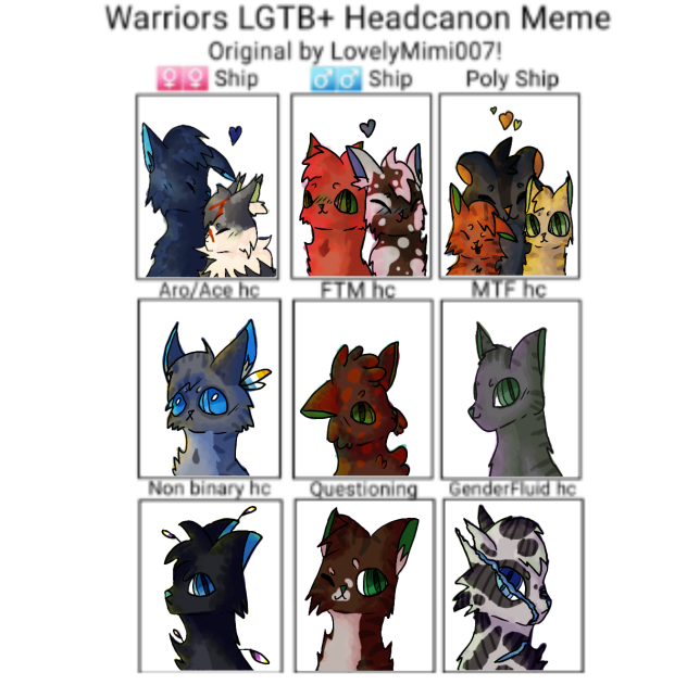 Warriors LGTB+ Headcanon Meme