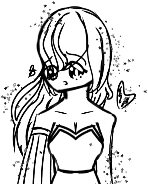 A Beautiful Girl in Sylish dress sketch