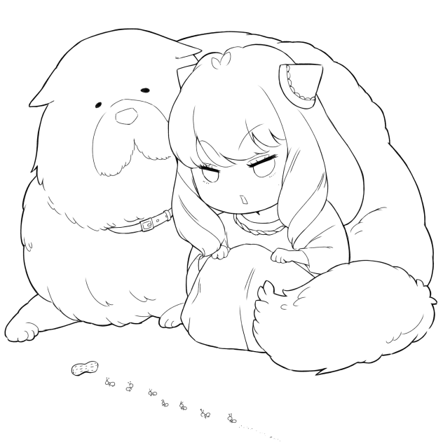 【ぬり絵】ボンド＆アーニャ(SPY×FAMILY)