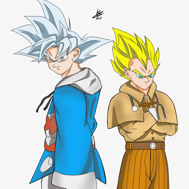 Drawing Goku & Vegeta ( Gura & Ame )
