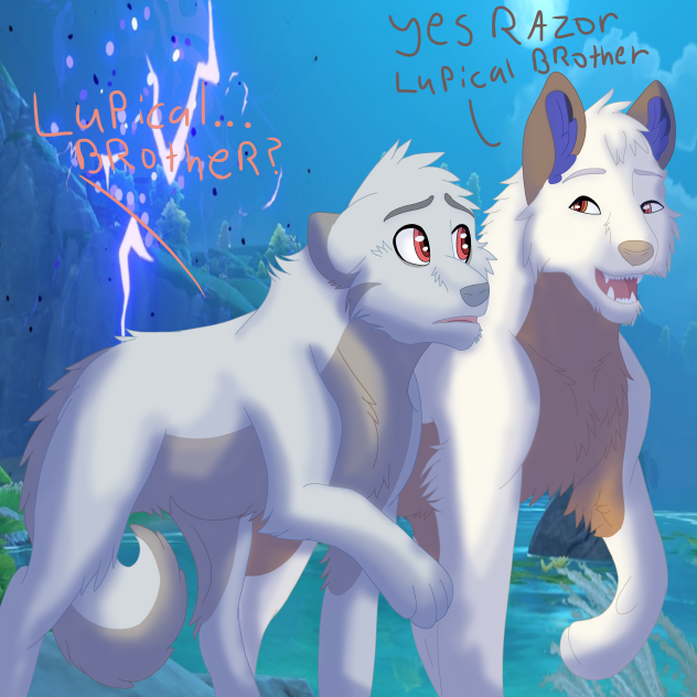 Razor and cyno as wolves Genshin impact