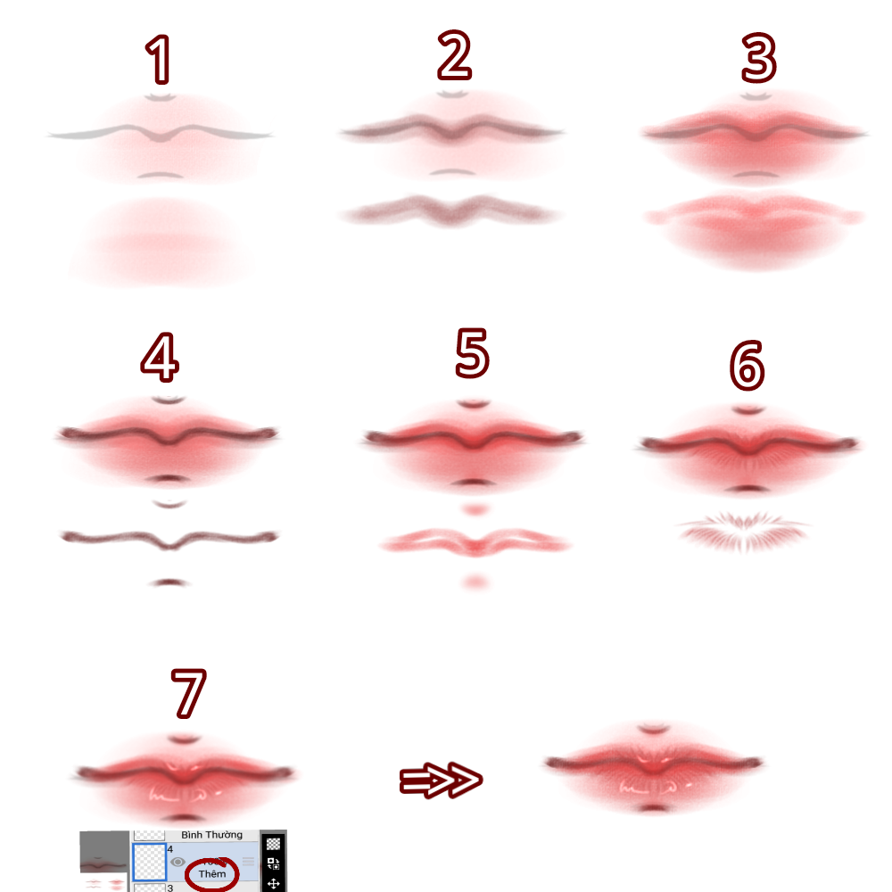 step by step drawing lips 💋 ibisPaint