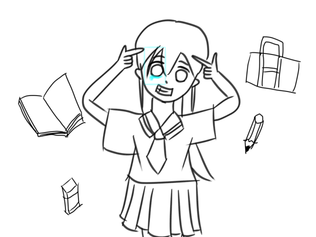 ボカロ風　線画