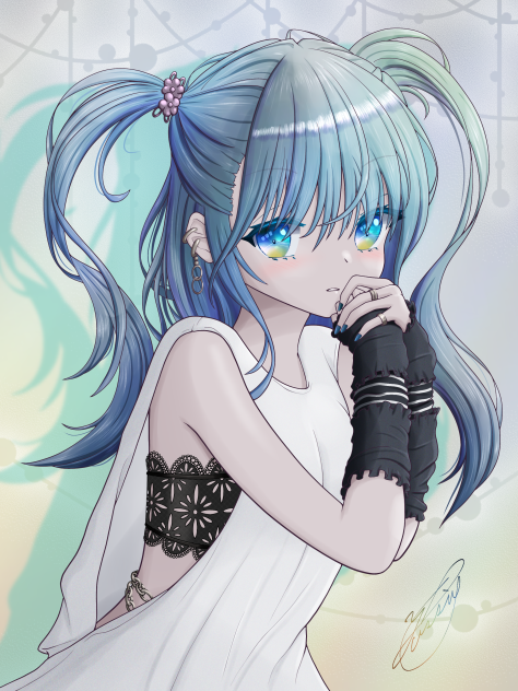 ハーフツインとアームカバー