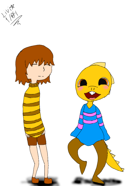 Frisk and Monster Kid Speedpaint