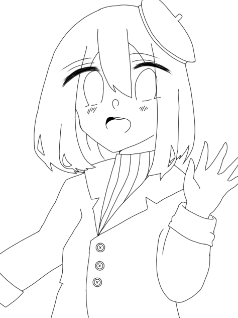 女の子（線画)