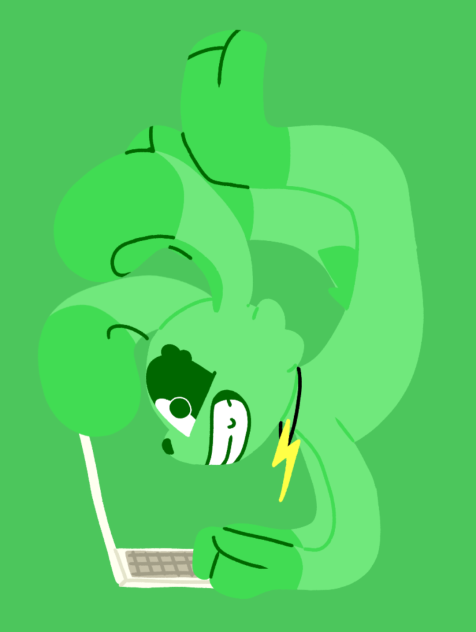 Hoppy Using a Laptop