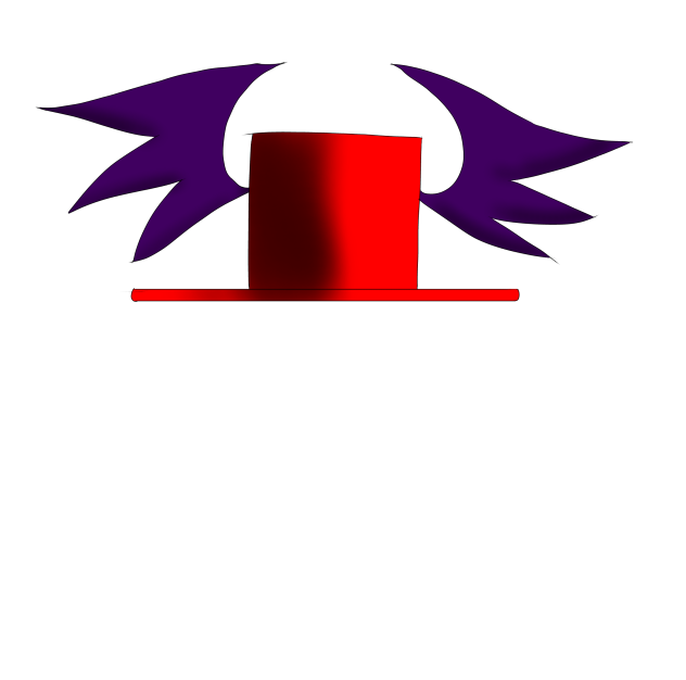 赤いシルクハット悪魔の翼付き