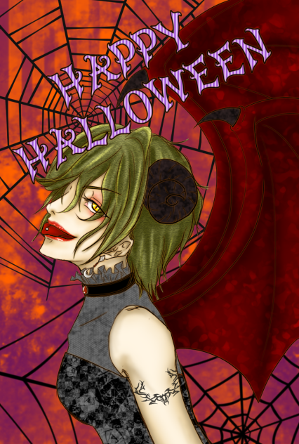 線画・Halloween【自分で塗ってみた】