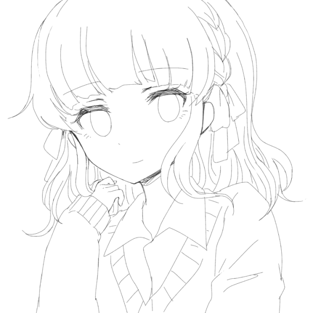 お嬢様系JK 線画