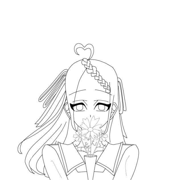コスモス擬人化ちゃん線画！