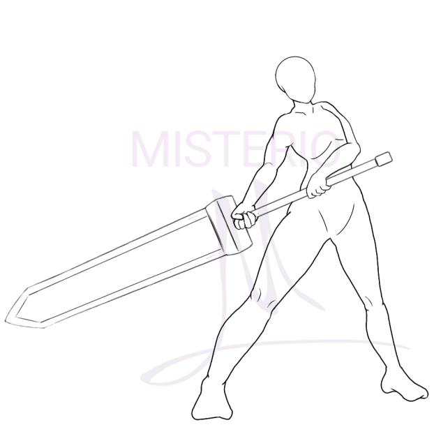 giant sword pose