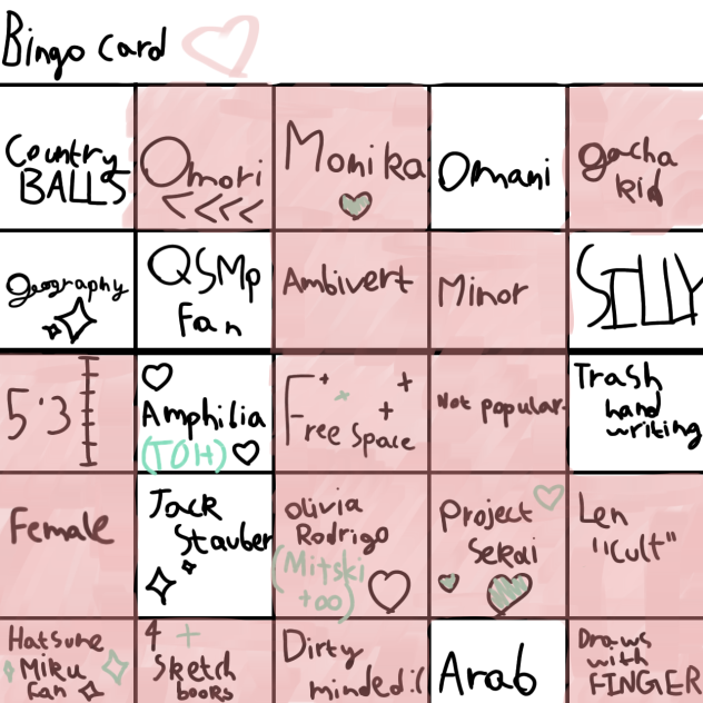 Bingo card!!