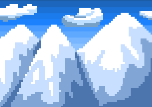 雪山背景（ドット）