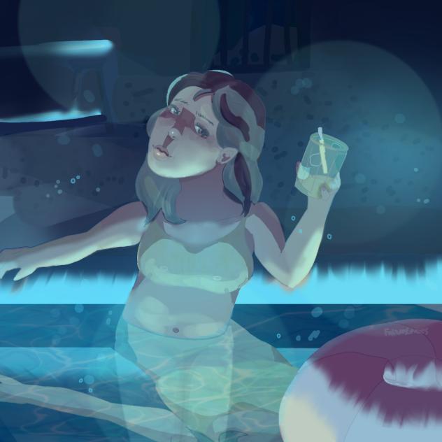 girl in pool ✨️🌃
