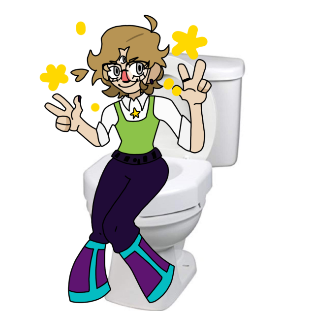 hopper on a toilet