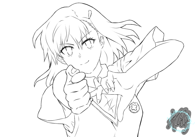 レールガン⚡　線画