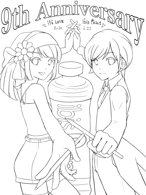 塗り絵　9周年！