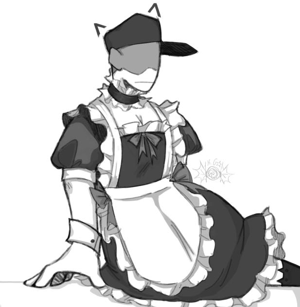 The Batter in a maid dress