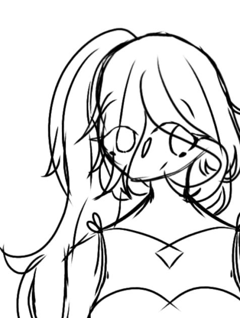 Girl with Nice Hair Sketch