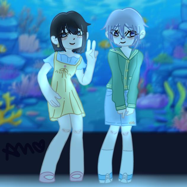 🐙🌊Nao & Zumi at the aquarium🐠🦑