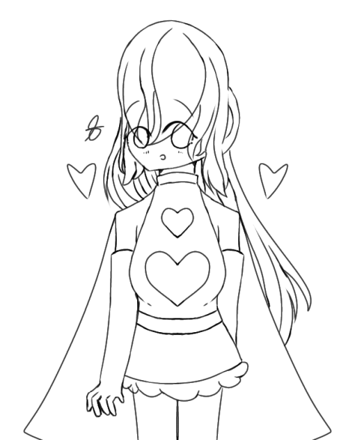 A Nice girl in a cute dress Lineart