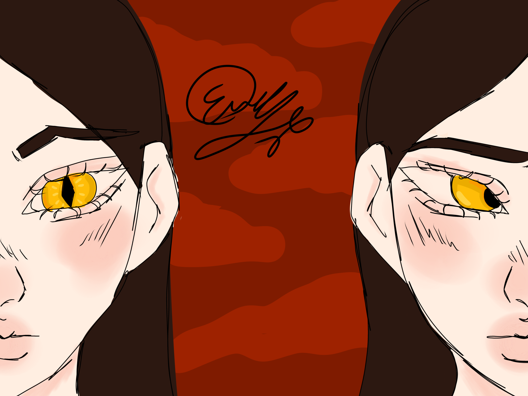 1 girl 2 sides - ibisPaint