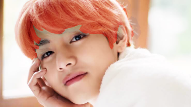BTS V with red hair
