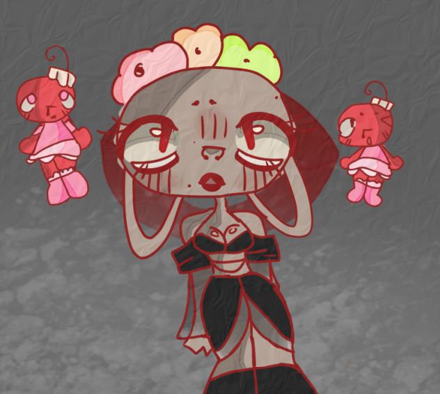 ☠️ goth Bassie,mini cutecore bobette 🎀🦴