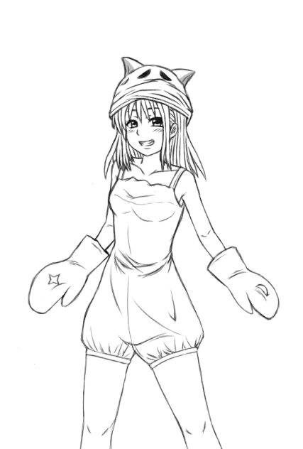 パペット娘（線画）