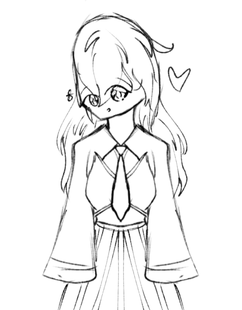 A Beaty with a Tie Sketch