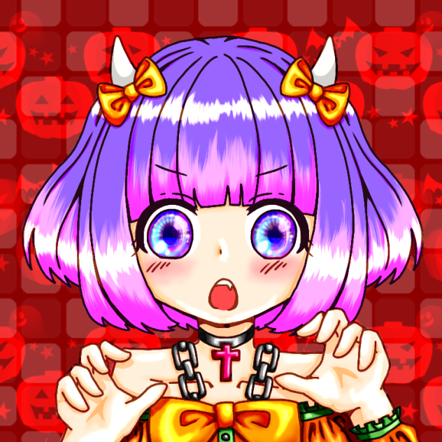 ハロウィン 線画 塗らせていただきました