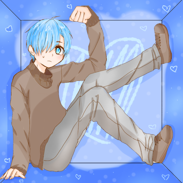 閉じ込められた男子(塗り絵コラボ)