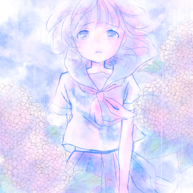 雨降り(紫陽花と)